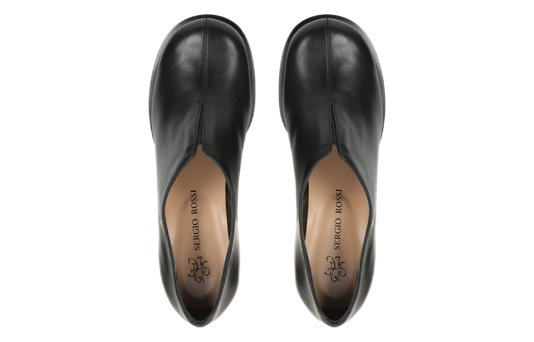 (W) SERGIO ROSSI Nappa Leather Mid-Heel Pumps 'Black' 圖 3