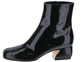 (Women) SERGIO ROSSI Patent Leather 'Black Shearling Ankle Boot' A97040MMVV251101000 (Women) SERGIO ROSSI Patent Leather 'Black Shearling Ankle Boot' A97040MMVV251101000