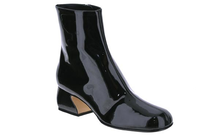 Shop Sergio Rossi 漆皮小羊皮短靴 女款 黑色