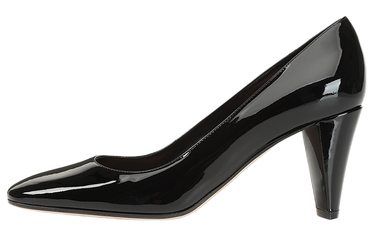 (W) SERGIO ROSSI Patent Leather Black 'Fashion Chunky Heel'