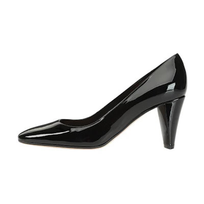 (W) SERGIO ROSSI Patent Leather Black 'Fashion Chunky Heel'