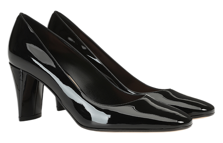 (W) SERGIO ROSSI Patent Leather Black 'Fashion Chunky Heel' 圖 2