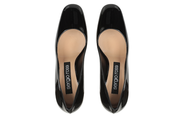 (W) SERGIO ROSSI Patent Leather Black 'Fashion Chunky Heel' 圖 3