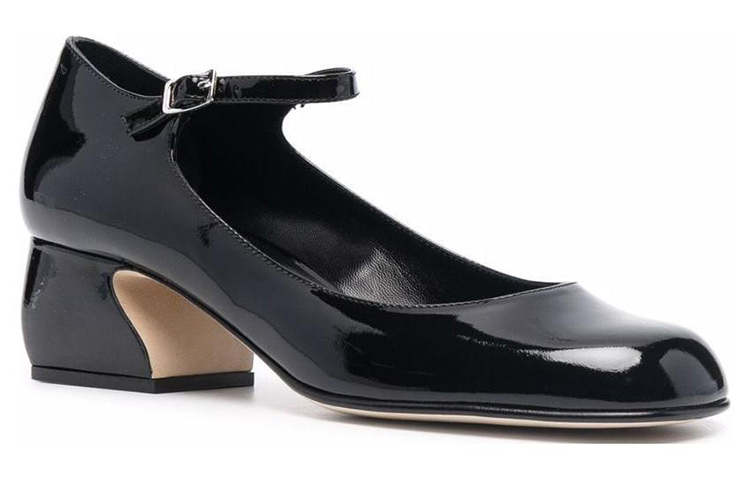 Order (W) SERGIO ROSSI Kulit Patent Bertumit Bulat 'Hitam' A96560MMVV251101000