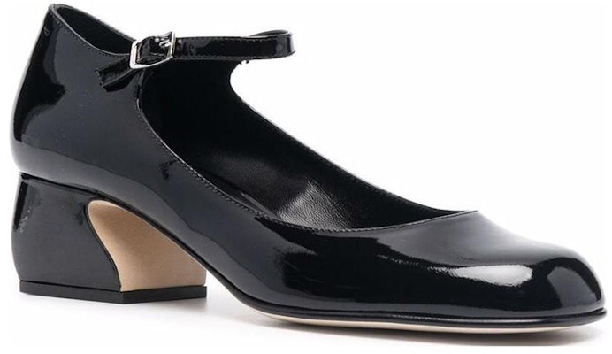(Women) SERGIO ROSSI Patent Leather Buckle Round Toe Block Heel 'Black' A96560MMVV251101000 Order (Women) SERGIO ROSSI Patent Leather Buckle Round Toe Block Heel 'Black' A96560MMVV251101000