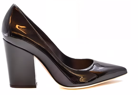 (Women) SERGIO ROSSI Patent Leather Mules 'Black Chunky Heel' A85322MVIV011000110 Order (Women) SERGIO ROSSI Patent Leather Mules 'Black Chunky Heel' A85322MVIV011000110
