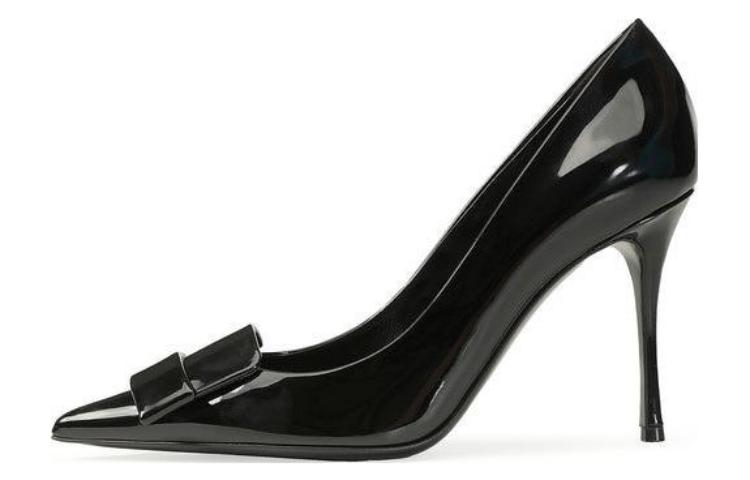 (W) SERGIO ROSSI Patent Leather Pointed Toe Stiletto 'Black'