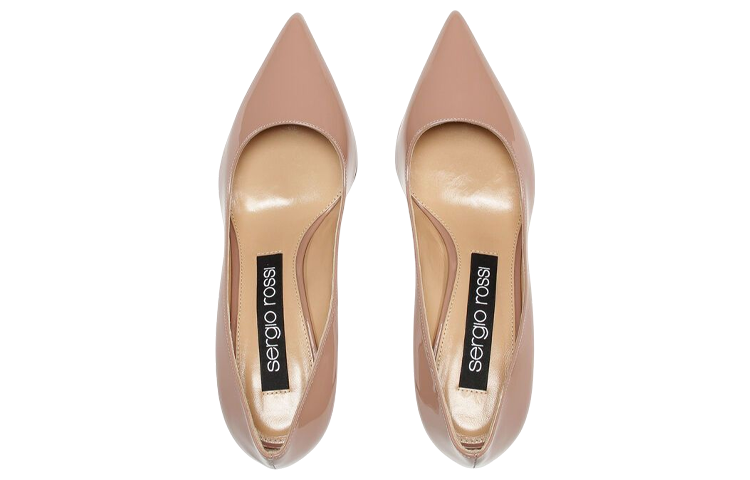Lookbook (W) SERGIO ROSSI Tumit Kulit Berkilat 'Nude' A43841MVIV011105755