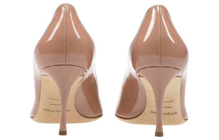 Shop (W) SERGIO ROSSI Tumit Kulit Berkilat 'Nude' A43841MVIV011105755
