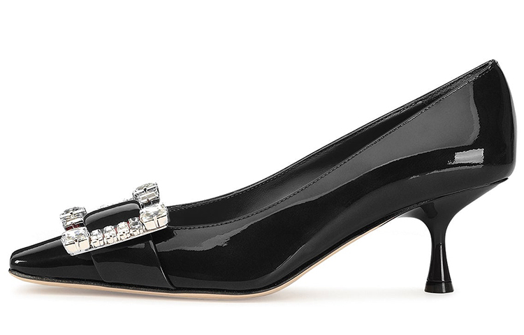 (Women) SERGIO ROSSI Patent Leather Square Toe Stiletto High Heels 'Black' A92860MTE1018102154