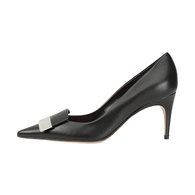(W) SERGIO ROSSI Pointed-Toe Nappa Leather Pumps 'Black'