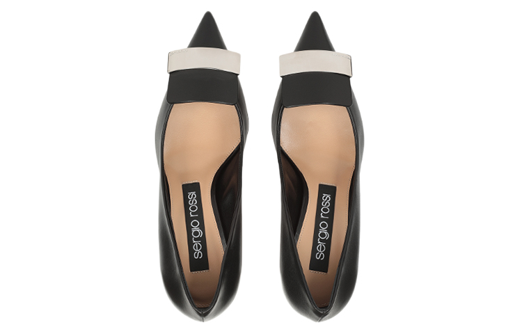 (W) SERGIO ROSSI Pointed-Toe Nappa Leather Pumps 'Black' 圖 3