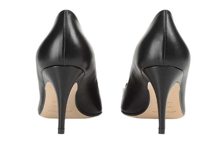 (W) SERGIO ROSSI Pointed-Toe Nappa Leather Pumps 'Black' 圖 4