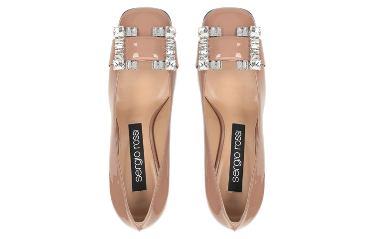 (W) SERGIO ROSSI Pointed-Toe Patent High Heels 'Nude' 圖 3