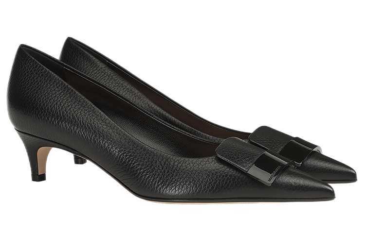 (W) SERGIO ROSSI Pointed Mid Heel 'Black Leather' 圖 2