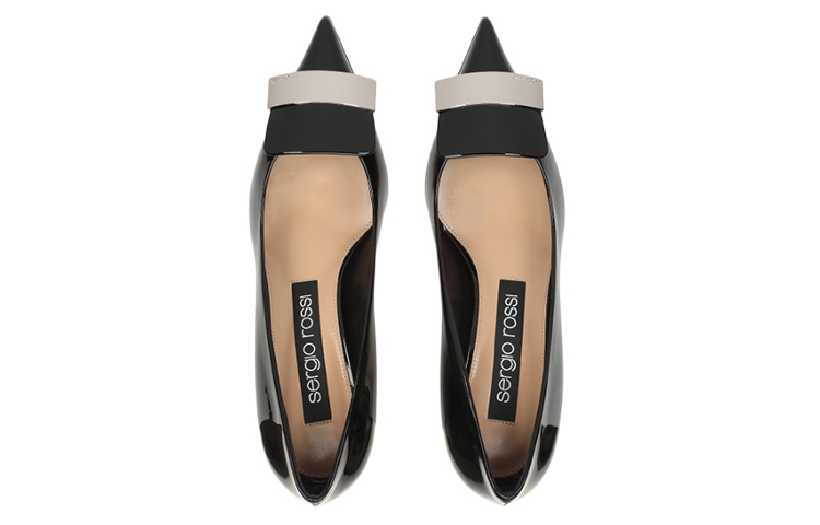 (W) SERGIO ROSSI Pointed Mid Heel 'Black Leather' 圖 3