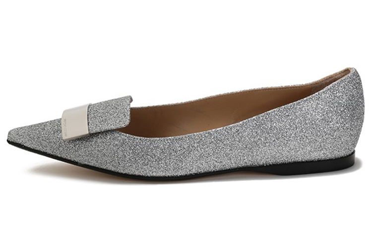 Buy (W) SERGIO ROSSI Sepatu Loafers Silver Berkilau Ujung Lancip A78960MTE1018102170