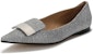 (W) SERGIO ROSSI Kasut Loafers Glitter Hujung Runcing Perak A78960MTE1018102170