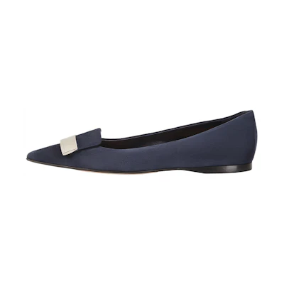 (W) SERGIO ROSSI Pointed Toe Ballet Flats 'Blue'