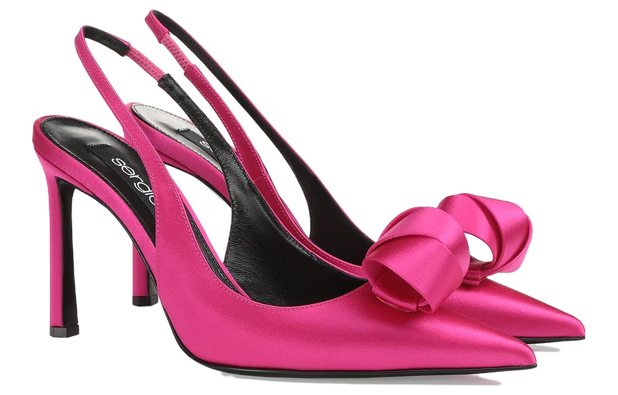 Order (W) SERGIO ROSSI Tumit Tinggi Hujung Runcing 'Ungu' B03480MTEZ021105500