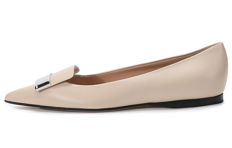 Buy (W) SERGIO ROSSI Sepatu Datar Kulit Ujung Lancip 'Putih Kapur' A78960MAGN059180170