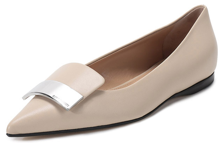 Order (W) SERGIO ROSSI Sepatu Datar Kulit Ujung Lancip 'Putih Kapur' A78960MAGN059180170