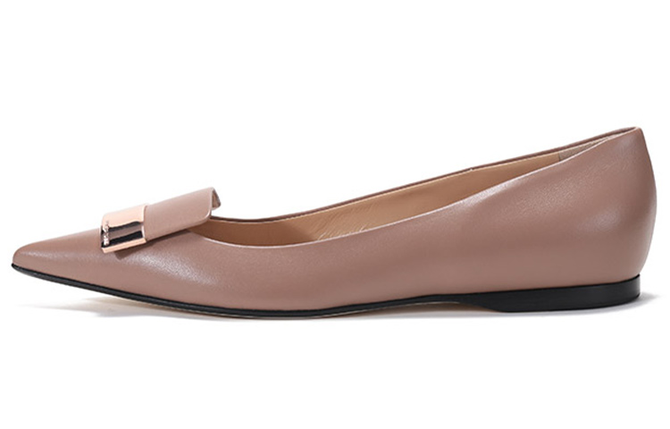 Buy (W) SERGIO ROSSI Sepatu Flats Kulit Lancip 'Deep Nude' A78960MAGN055755170