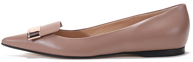 (Women) SERGIO ROSSI Pointed Toe Leather Flats 'Deep Nude' A78960MAGN055755170 (Women) SERGIO ROSSI Pointed Toe Leather Flats 'Deep Nude' A78960MAGN055755170