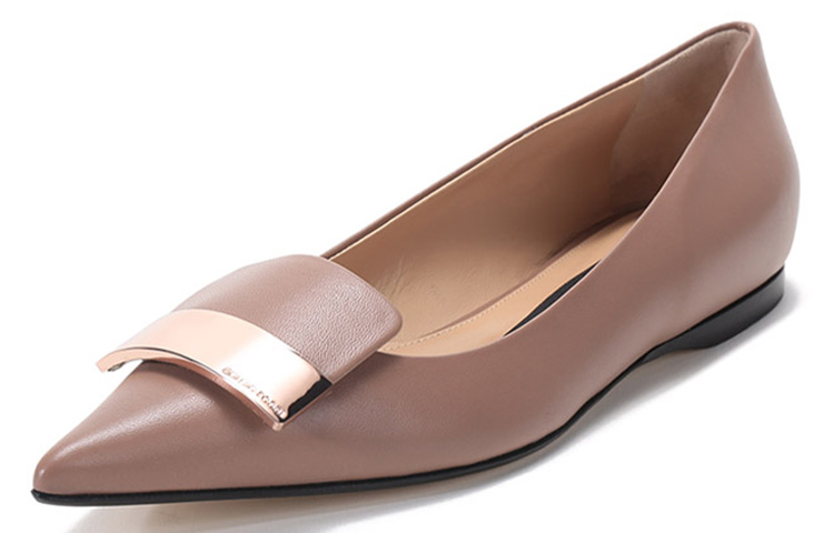 Order (W) SERGIO ROSSI Sepatu Flats Kulit Lancip 'Deep Nude' A78960MAGN055755170