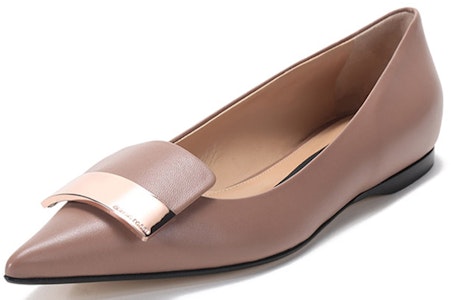 (W) SERGIO ROSSI 尖头真皮平底鞋‘淡裸色’ A78960MAGN055755170 Order (W) SERGIO ROSSI 尖头真皮平底鞋‘淡裸色’ A78960MAGN055755170