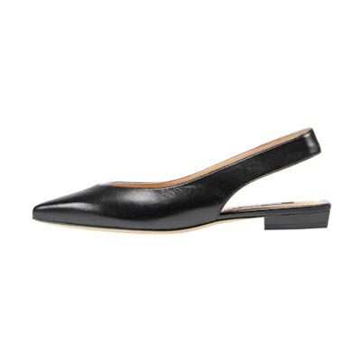 (W) SERGIO ROSSI Pointed Toe Nappa Leather Flats 'Black'
