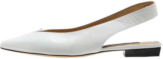 (Women) SERGIO ROSSI Pointed Toe Nappa Leather Flats 'White' A83460MFN4601269565 (Women) SERGIO ROSSI Pointed Toe Nappa Leather Flats 'White' A83460MFN4601269565
