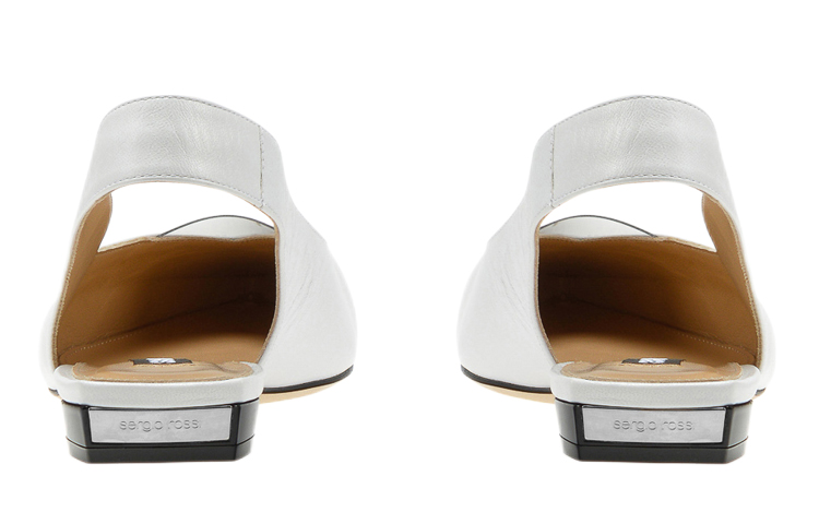 (W) SERGIO ROSSI Pointed Toe Nappa Leather Flats 'White' 圖 4