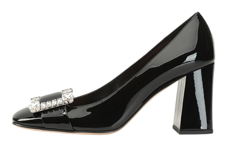 (Women) SERGIO ROSSI Pointed Toe Patent High Heels 'Black' A92141MVIV011101000