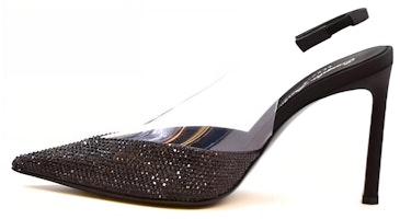 (Women) SERGIO ROSSI Pointed Toe Slingback Stiletto 12cm 'Black' B01140MFI628100 (Women) SERGIO ROSSI Pointed Toe Slingback Stiletto 12cm 'Black' B01140MFI628100