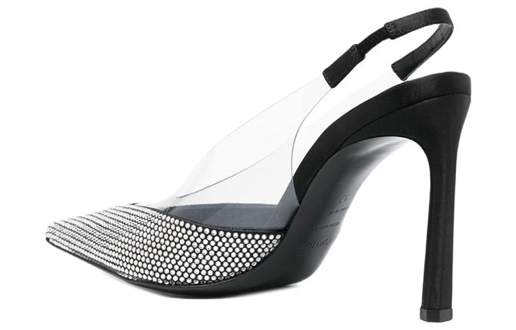 Shop (W) SERGIO ROSSI Hak Tinggi Slingback Berujung Lancip 'Silver' B01140MFI6281498