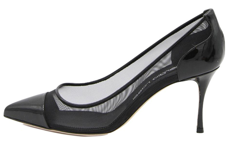 (Women) SERGIO ROSSI Pointed Toe Slip-On Stiletto 'Black Leather' A89581MFI3661000