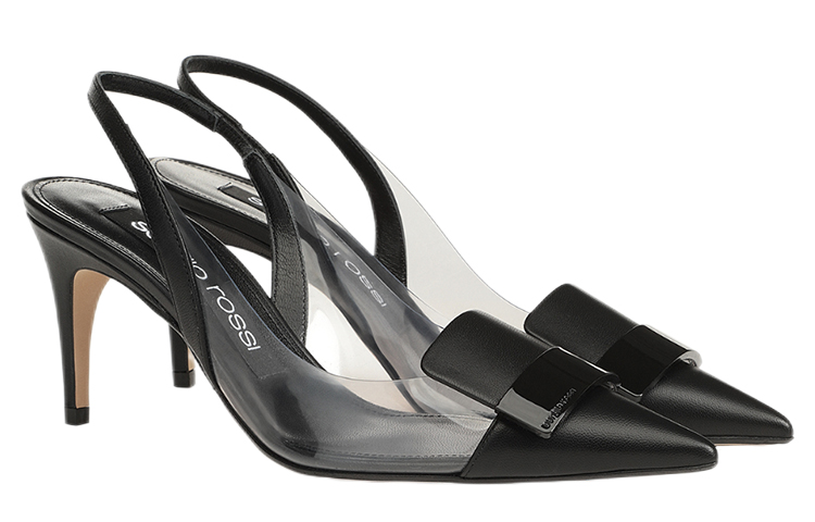 Order (W) (女性用) セルジオ ロッシ ポインテッドトゥ スティレット 'ブラックファッション' A98740MFI5031101498 A98740MFI5031101498