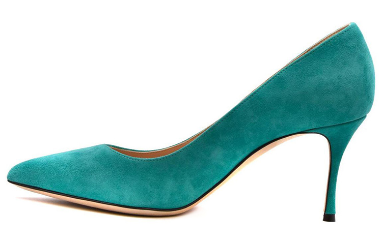 (Women) SERGIO ROSSI Pointed Toe Stiletto Mules 'Green Velvet' A43841MCAZ013609110