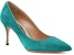 (W) SERGIO ROSSI Tumit Runcing Mules 'Hijau Baldu' A43841MCAZ013609110