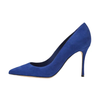 (W) SERGIO ROSSI Pointed Toe Suede High Heels 'Blue'
