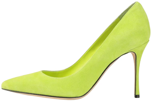 SERGIO ROSSI 尖頭絨面革高跟鞋 女款 螢光黃 Buy SERGIO ROSSI 尖頭絨面革高跟鞋 女款 螢光黃