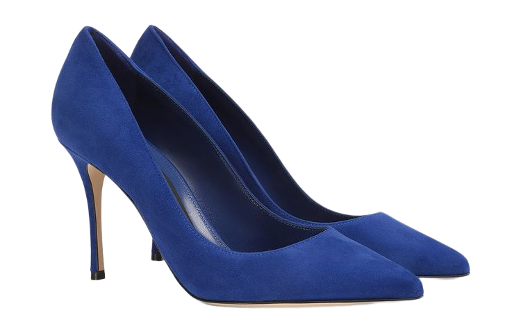 (W) SERGIO ROSSI Pointed Toe Suede High Heels 'Blue' 圖 2