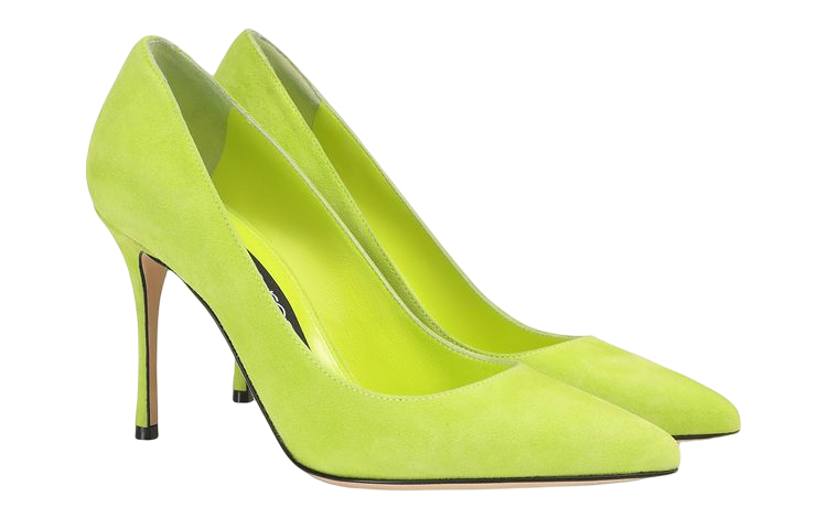 (W) SERGIO ROSSI Pointed Toe Suede High Heels 'Fluorescent Yellow' 圖 2
