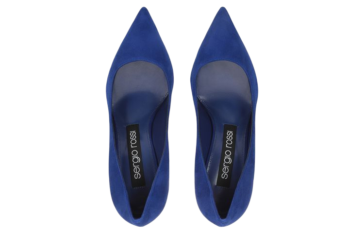 (W) SERGIO ROSSI Pointed Toe Suede High Heels 'Blue' 圖 3