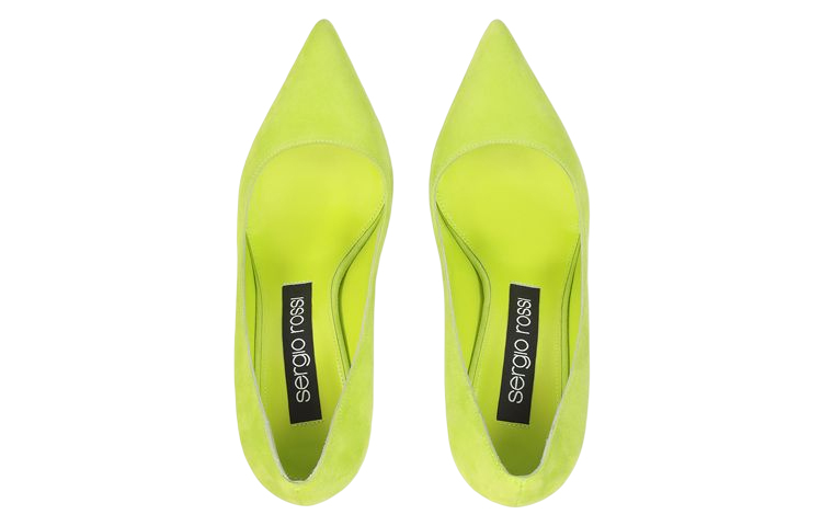 (W) SERGIO ROSSI Pointed Toe Suede High Heels 'Fluorescent Yellow' 圖 3