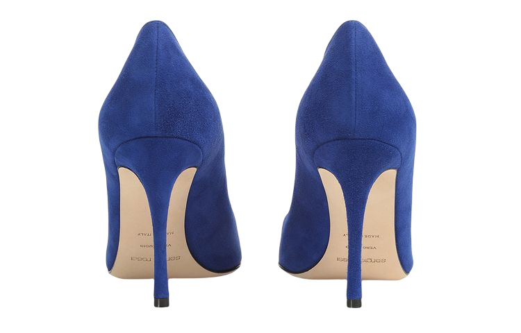 (W) SERGIO ROSSI Pointed Toe Suede High Heels 'Blue' 圖 4