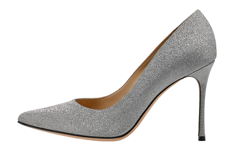 Buy SERGIO ROSSI 亮片尖頭淺口高跟鞋 女款 銀色