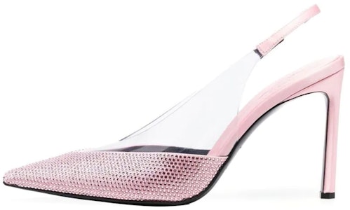 SERGIO ROSSI 牛皮PVC 水晶裝飾尖頭 高跟鞋 女款 粉色 Buy SERGIO ROSSI 牛皮PVC 水晶裝飾尖頭 高跟鞋 女款 粉色
