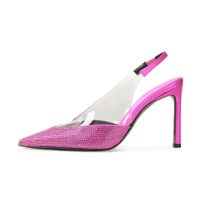 (W) SERGIO ROSSI PVC Pointed Toe Stiletto 'Purple'